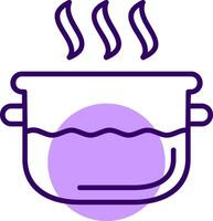 Steaming Outline Slip Style Icon vector