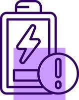 Battery Low Outline Slip Style Icon vector