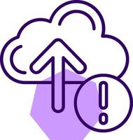 Cloud upload Outline Slip Style Icon vector