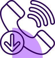 Incoming call Outline Slip Style Icon vector