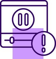Pause Outline Slip Style Icon vector