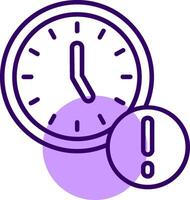 Clock Outline Slip Style Icon vector