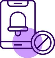 Notifications off Outline Slip Style Icon vector