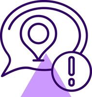 Location Outline Slip Style Icon vector