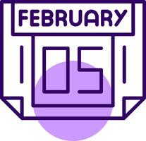 5 February Outline Slip Style Icon vector