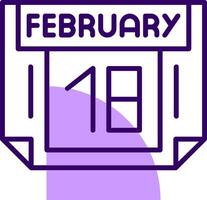 18 February Outline Slip Style Icon vector