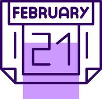 21 February Outline Slip Style Icon vector