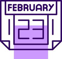 23 February Outline Slip Style Icon vector