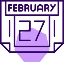 27 February Outline Slip Style Icon vector