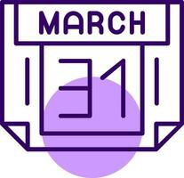 31 March Outline Slip Style Icon vector
