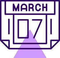 7 March Outline Slip Style Icon vector