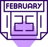 25 February Outline Slip Style Icon vector