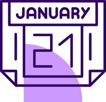 21 January Outline Slip Style Icon vector