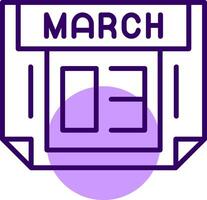 3 March Outline Slip Style Icon vector