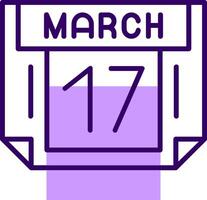 17 March Outline Slip Style Icon vector