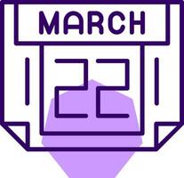 22 March Outline Slip Style Icon vector