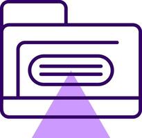 Folder Outline Slip Style Icon vector