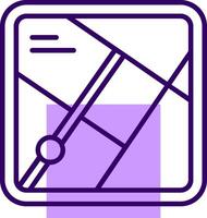 Map Outline Slip Style Icon vector