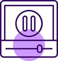 Pause Outline Slip Style Icon vector