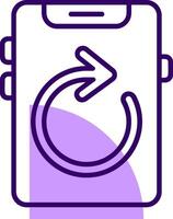 Rotate Outline Slip Style Icon vector