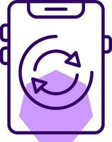 Sync Outline Slip Style Icon vector