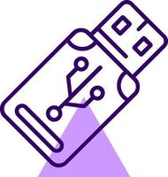 USB Outline Slip Style Icon vector