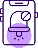 Notifications off Outline Slip Style Icon vector
