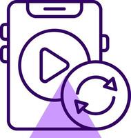 Auto-rotate Outline Slip Style Icon vector