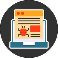 Bug Flat Grey Circle Style Icon vector