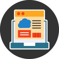 Cloud Coding Flat Grey Circle Style Icon vector
