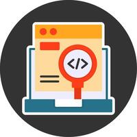 Code Testing Flat Grey Circle Style Icon vector