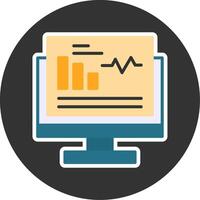 Monitor Flat Grey Circle Style Icon vector