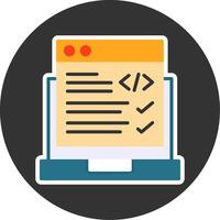 Code Correction Flat Grey Circle Style Icon vector