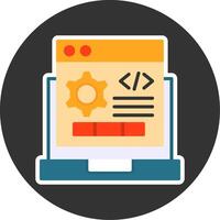 Code Setting Flat Grey Circle Style Icon vector