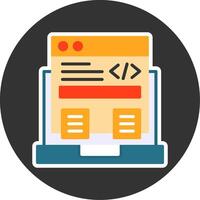 Code Framework Flat Grey Circle Style Icon vector