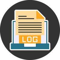 Logs Flat Grey Circle Style Icon vector