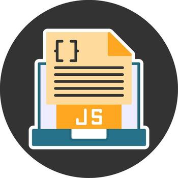 Javascript File Flat Grey Circle Style Icon vector