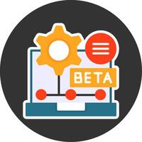 Beta Flat Grey Circle Style Icon vector