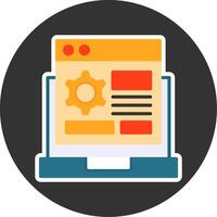 Custom Features Flat Grey Circle Style Icon vector