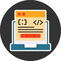 Code Processor Flat Grey Circle Style Icon vector