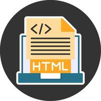 Html File Flat Grey Circle Style Icon vector