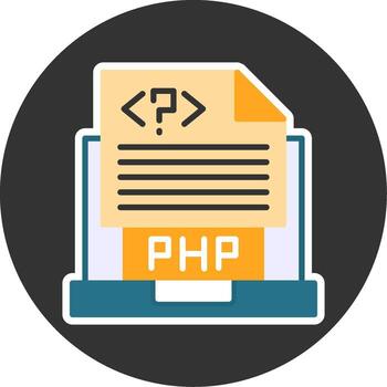 Php File Flat Grey Circle Style Icon vector