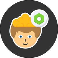 Setting Flat Grey Circle Style Icon vector