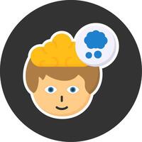 Thought Flat Grey Circle Style Icon vector