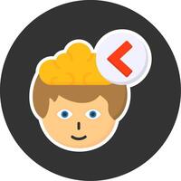 Chevron Backward Flat Grey Circle Style Icon vector