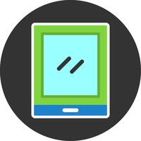 Tablet Flat Grey Circle Style Icon vector