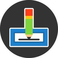 Edit Flat Grey Circle Style Icon vector
