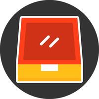 File Drawer Flat Grey Circle Style Icon vector