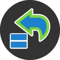 Backward Flat Grey Circle Style Icon vector
