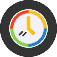Clock Flat Grey Circle Style Icon vector